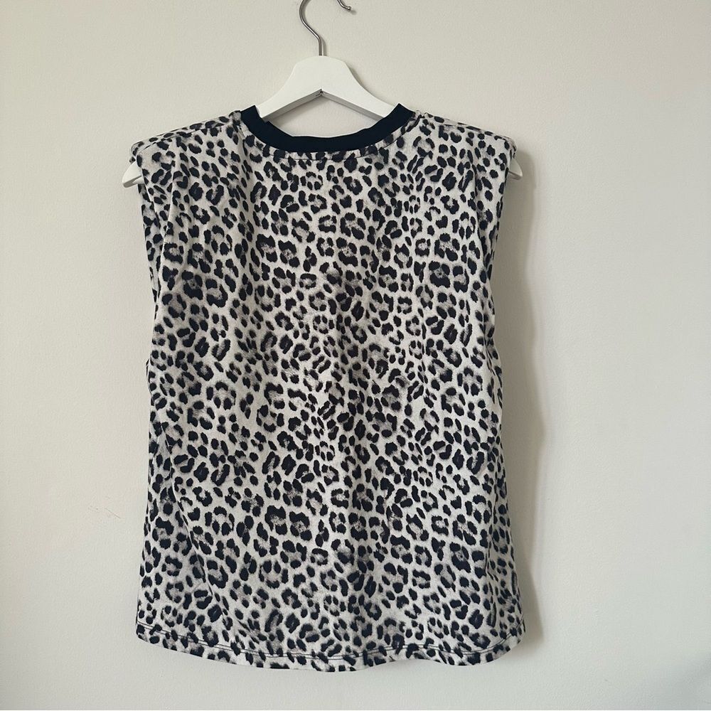Alice + Olivia Braxton Leopard Print Sleeveless Tee Size M - Picture 5 of 8